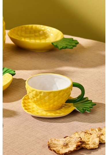 Karaca Pineapple Çay Fincanı 185 Ml Sarı