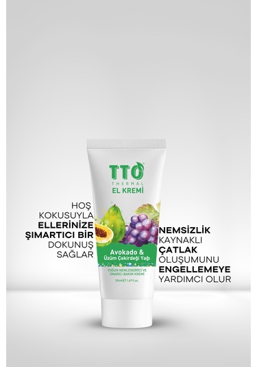 Tto Thermal El Kremi Avokado & Üzüm Çekirdeği Yağı 50 Ml