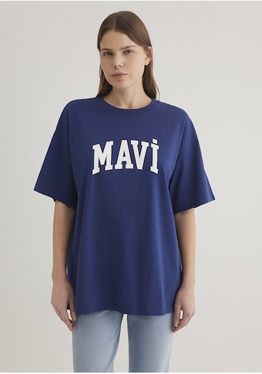 Mavi - Mavi Logo Baskılı Lacivert Tişört 1600843-70722 One Sıze Mavi