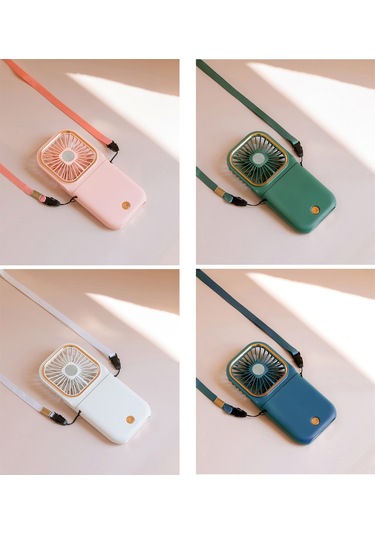 Honmex Boyun Bağlı Taşınabilir Fan, 3 Hızlı, 180 Açı Ayarlı, Telefon Tutucu Ve Power Bank Özellikli, Pembe