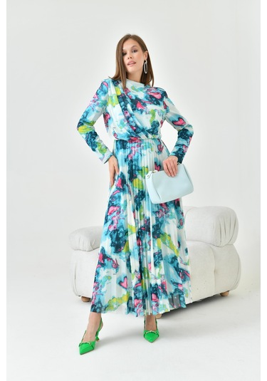 Ftz Women Kadın Desenli Elbise Mint 30842-Mint