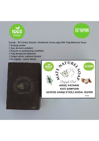 Mate Naturel Ardıç Katranı Katı Şampuan 120 G