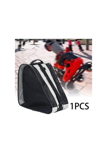 Trendooze Suntek Paten Taşıma Çantası Örgü Cepler Tote Buz Pateni Gri Kw Gri