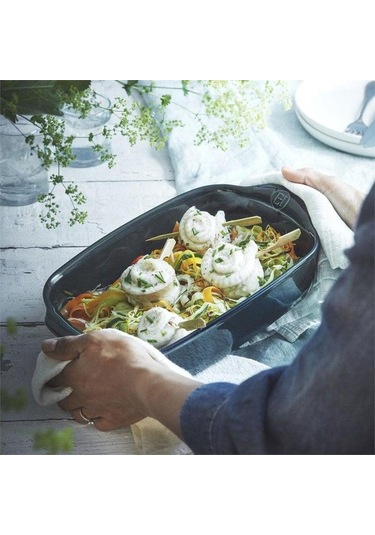 Emile Henry Fırın Kabı Dikdörtgen 36 X 23,5 Cm Yeşil/cedar Yeşil