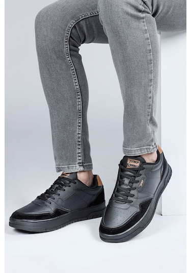 Jump 28662 Siyah Erkek Sneaker Günlük Spor Ayakkabı Siyah - Kahverengi