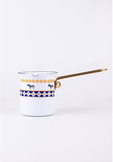 Jaolu Zebra Desenli Emaye Cezve Tüm Ocaklarda Kullanılabilir