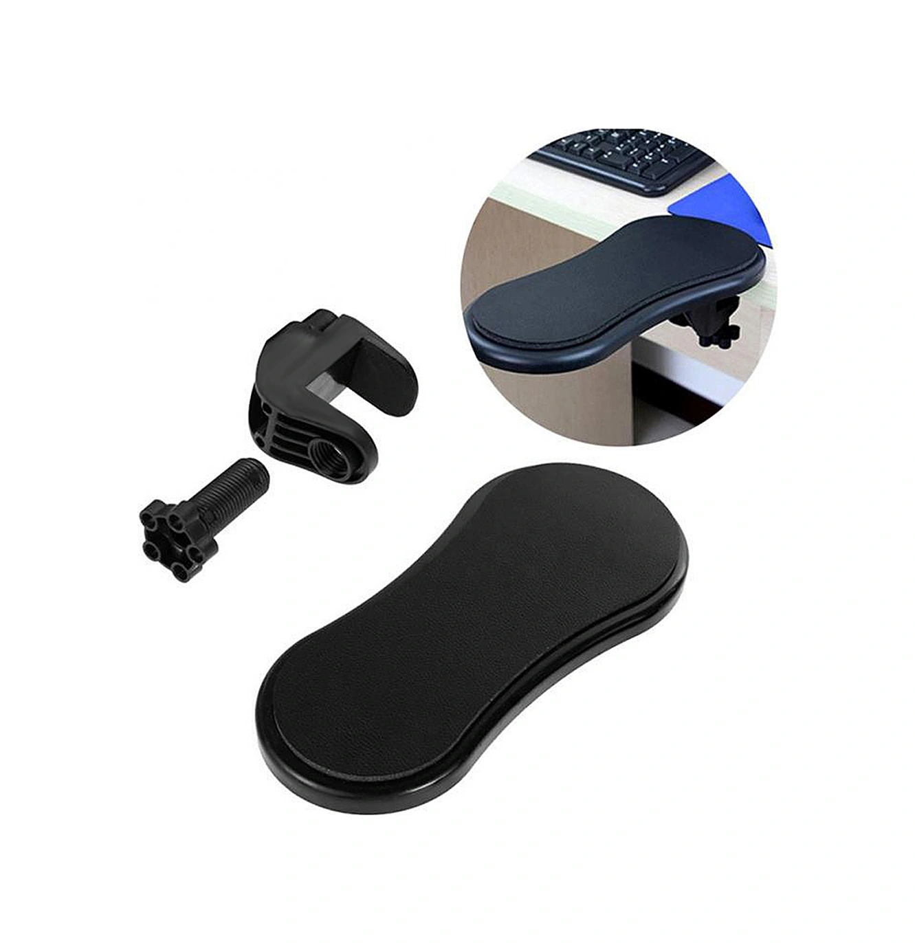 Qingmipy Ergonomik El Omuz Destekçisi - 180 Derece Dönebilen Ofis El Atlama Tabanı - Abs Malzemeyle Dayanıklı Siyah