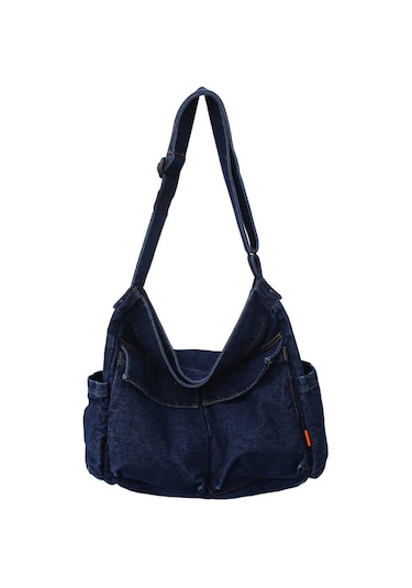 Skycity Büyük Kapasiteli Kadın Denim Çapraz Çanta - Yumuşak Poliester Astarlı, Şık Ve Konforlu Koyu Mavi