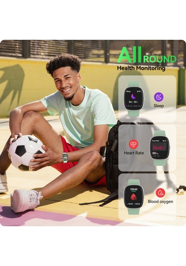 Geeroyoo Anyloop Alw1 Spor Akıllı Saat Yeşil - 1.69" Tft Ekran, 24/7 Kalp Ritmi Ve Spo2 İzleme, 100+ Spor Modu, Uyku Takibi, Ip67 Su Geçirmezlik, Android/ios Uyumlu