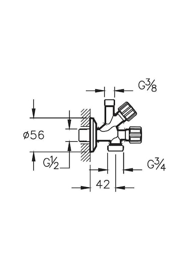 Artema A45245 Çift Çıkışlı Ara Musluk Krom Gri