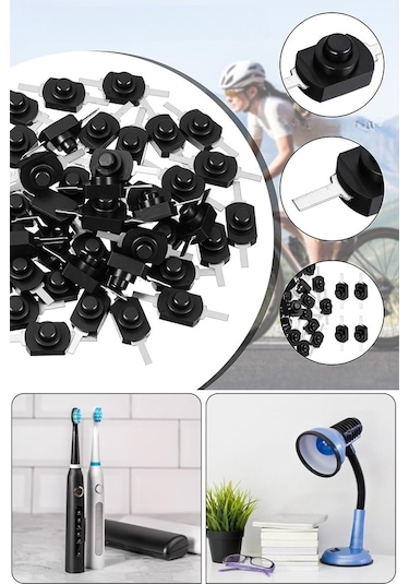 Mini Anahtar Arapuar Çıtçıt Anahtar 2 Adet Siyah Elektrik Devresi İçin Açma Kapama Düğmesi Deney On / Off Siyah Anahtar