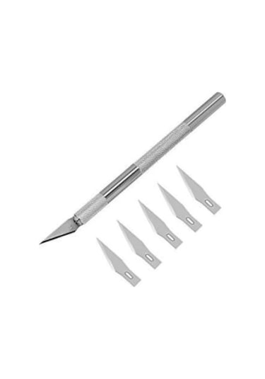 Bianyo. Kretuar Bıçağı. Metal Saplı. 5 Yedek Uçlu. Kretuar Seti.