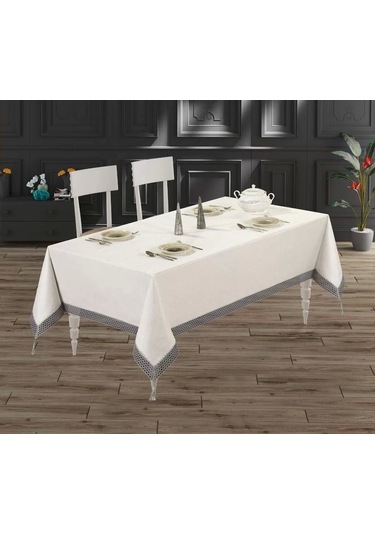 Nivemeshome File Gri 160 260 Masa Örtüsü Evlüks Gri