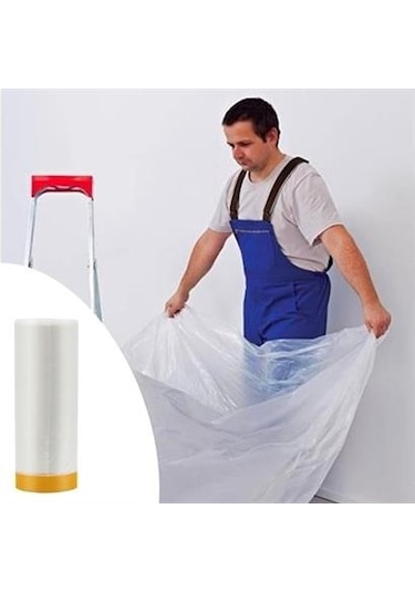 Marydien Boya Badana Eşya Koruma Hışır Örtüsü 180cm X 15 Mt Yapışkanlı Hışır Örtü