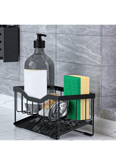 Novahub Suntek Lavabo Drenaj Sünger Banyo Paçavra, Pratik Organizatör Siyah