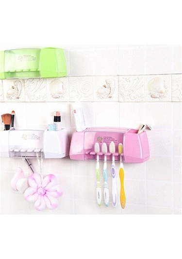 Mavi Banyo Aksesuarları Seti Diş Fırçası Tutucu Duvara Montaj Standı Diş Fırçası Tutucu Kanca Vantuz Banyo Araçları Diş Fırçası Rafı Mavi