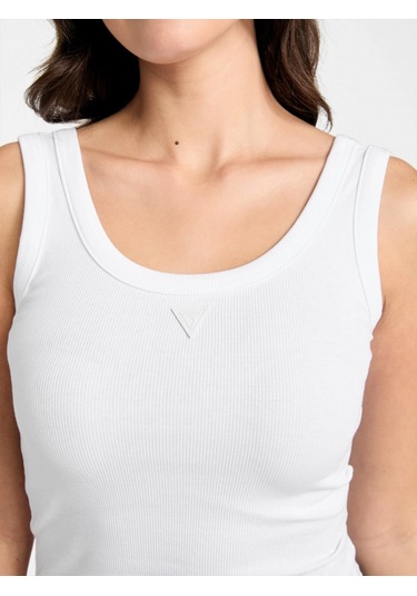 Guess Patch Kadın Beyaz Top W5yp54ka0h1-g011 Beyaz