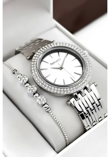 Ferrucci Çelik Kordon & Şık Tasarım, Kadın Kol Saati, 3atm Suya Dayanıklı Gümüş Sdfer154 Çok Renkli