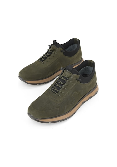Ziya, Erkek Hakiki Deri Sneaker 1531037z24112 Haki 1531037z24112 610 Haki