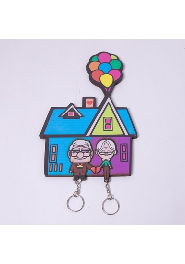 Yukarı Bak Carl Ve Ellie Kalpli Çift Anahtarlığı Ve Askısı-2604