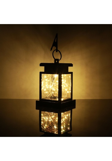 Geeksen "vintage Tarzı Bahçe Aydınlatma - Güneş Enerjili Su Geçirmez Asılı Fener Sıcak Işık " Sıcak Beyaz