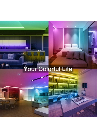 Fosenze Rgb Led Işık Şeridi 3 Metre 60 Led/m 24 Tuşlu Pili Kumanda 5v Tv Arka Plan Dekor Su Geçirmez Değil