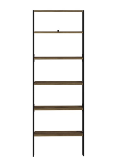 Hero 5 Raflı Modern Kitaplık - 180 Cm Antrasit/antik Ceviz