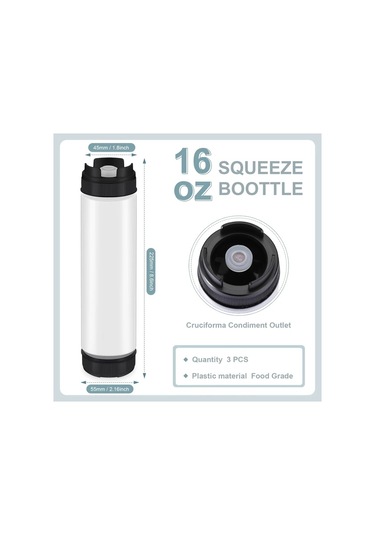 Willowhaven 3'lü 16oz Kırmızı Doldurulabilir Uçlu Sıkma Şişesi, Sızdırmaz Sos Ve Şurup Dispanseri, Gıda Uyumlu Kırmızı
