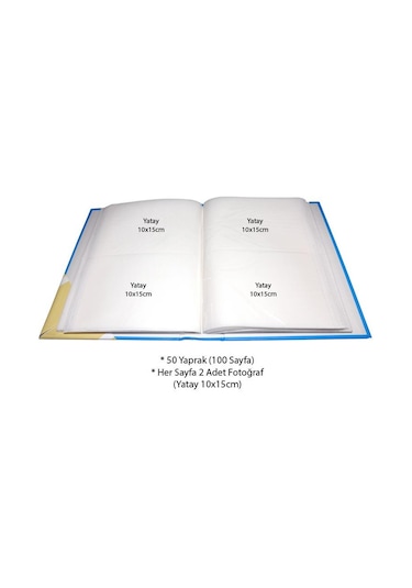 Rabsev 10x15cm 200 Fotoğraf Kapasiteli Lüks Bebek Fotoğraf Albümü RS462003-M