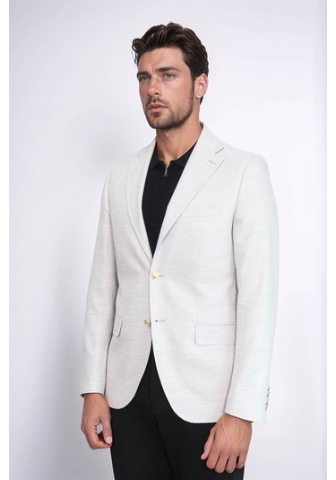 Açık Gri Balıksırtı Desenli Gold Renk Metal Düğmeli Slim Fit Erkek Blazer Ceket - Wessi Grey Açık Gri Balıksırtı Desenli Gold Renk Metal Düğmeli Slim Fit Erkek Blazer Ceket - Wessi Grey