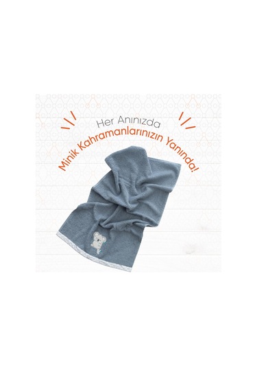 Gezenbebe Hero Nakışlı Bebek Çocuk El Ve Baş Havlusu 50x90 Mavi