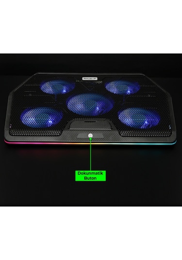Rush Aura RC303 RGB 5 Fanlı 11" - 19" Notebook Soğutucu