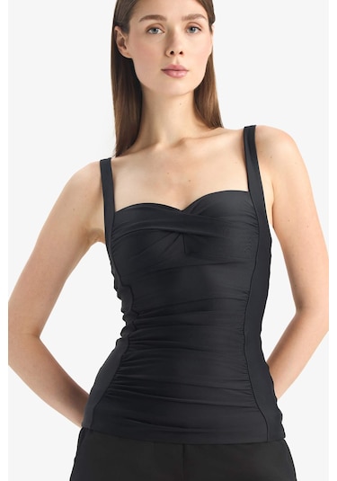 DeFacto Regular Fit Askılı Tankini-Fall in Love E3292AX25SMBK81