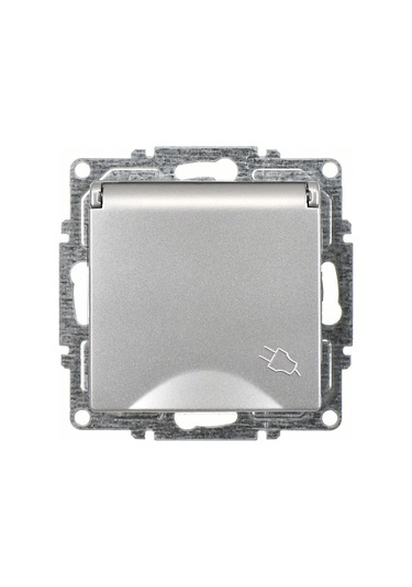 Günsan Visage Gümüş Kapaklı Topraklı Priz Mekanizma