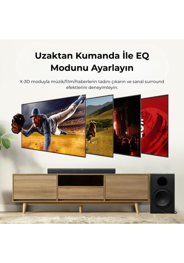 Tribit S1 Soundbar Ve Subwoofer 2.1 Kanal 200w Hoparlör 4eq Modu, Bt 5.4, Usb, Hdmı, Aux Bts61
