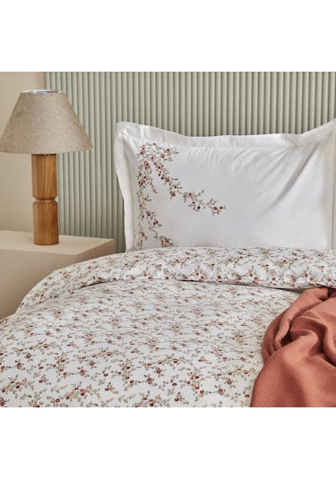 Karaca Home Mizu %100 Pamuk Çift Kişilik Nevresim Takımı + Pike Krem