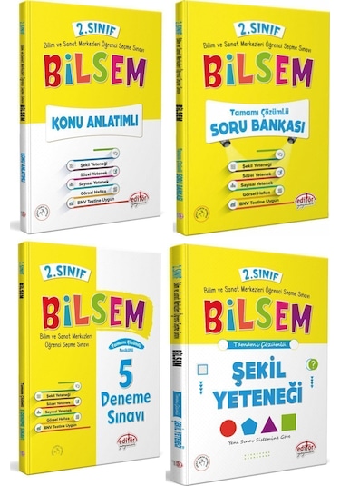 Editör 2025 Basım 2. Sınıf Bilsem Hazırlık Kitapları Seti 4 Lü Set