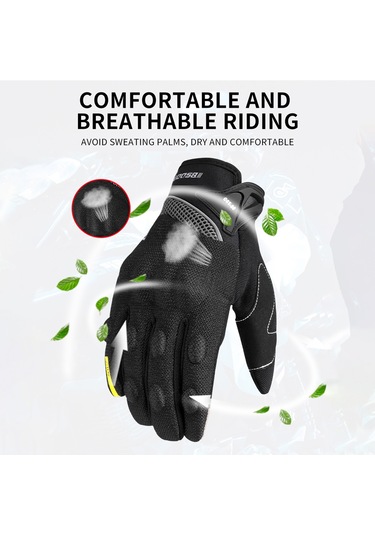 Folinda Bsddp Rh-a0131 Yeşil Xl Motosiklet Eldiveni: Kaymazsız, Dokunmatik Ekran, Darbe Koruma, Reflektif, Kolluk Regülatörü - Mevsimler Arası Outdoor Spor