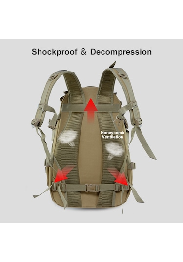 JSM J012 25L Büyük Kapasiteli Kamuflaj Sırt Çantası Siyah