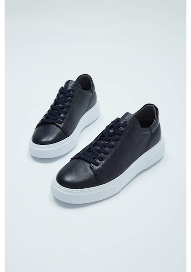 Tamer Tanca Erkek Hakiki Deri Lacivert Sneakers & Spor Ayakkabı 04 2501 Erk Ayk Y23 Lacı Fltr Lacivert