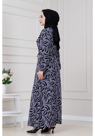 Beli Tünelli Karin Elbise-gri-5333 Gri