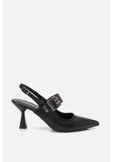 Kadın Siyah Kemerli Stiletto Siyah