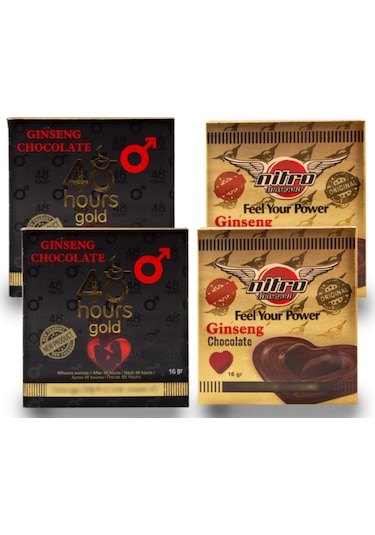 2 Adet 48 Hours Gold Ginseng Çikolata & Nitromax Ginseng Çikolata