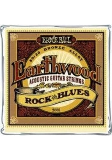 Ernie Ball 2008 Earthwood 80/20 Bronze Rock and Blues Akustik Gitar Teli (10-52)