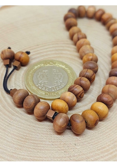 Zeytin Ağacı 33lük Tesbih 5 8mm 5117 Kahverengi