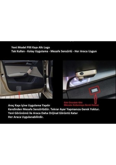 Skoda Kapı Altı Logo Lamba Pilli Sensörlü Kolay Montaj