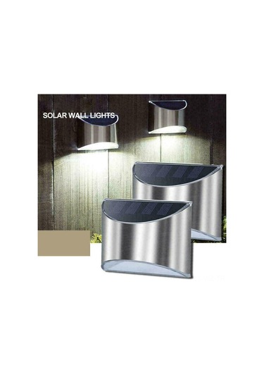 Wezone 2 Adet Paslanmaz Çelik Solar Bahçe Aydınlatma Lambası - Su Geçirmez, 4 Led, Uzun Ömürlü Beyaz