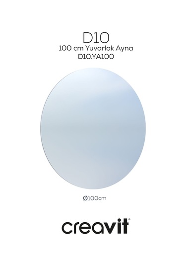 D10 100 Cm Yuvarlak Ayna Beyaz