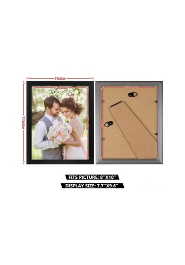 Gajeena 8 İnç 5'li Foto Çerçeve Seti - Duvar & Masaya Yerleştirilebilir - Dayanıklı Organik Plastik Cam - Ev Ofis Dekorasyonu