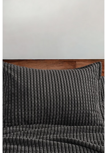 Mila Battaniye Seti Çift Kişilik Antrasit Antrasit